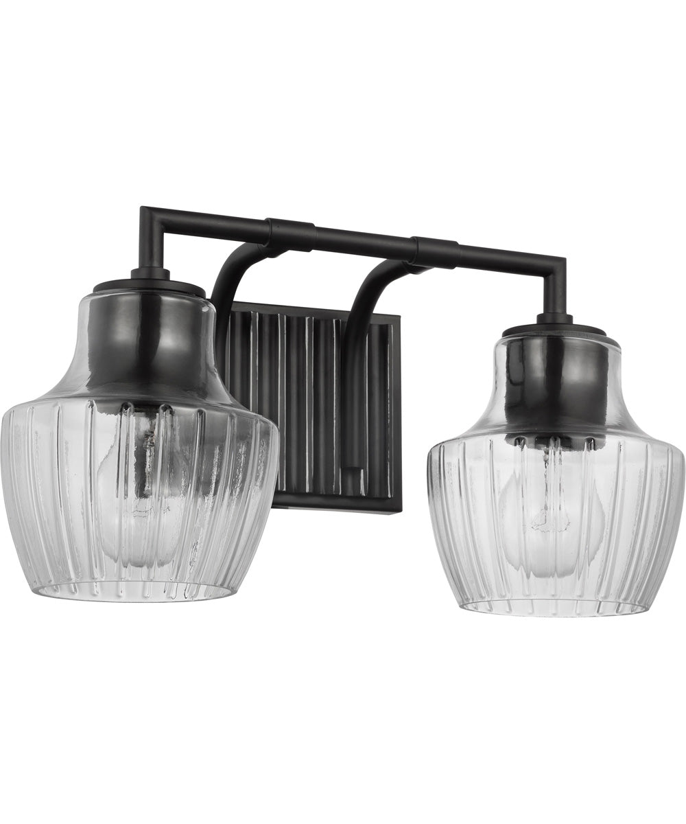Destin 2-Light Vanity & Wall Black / Silver Accents