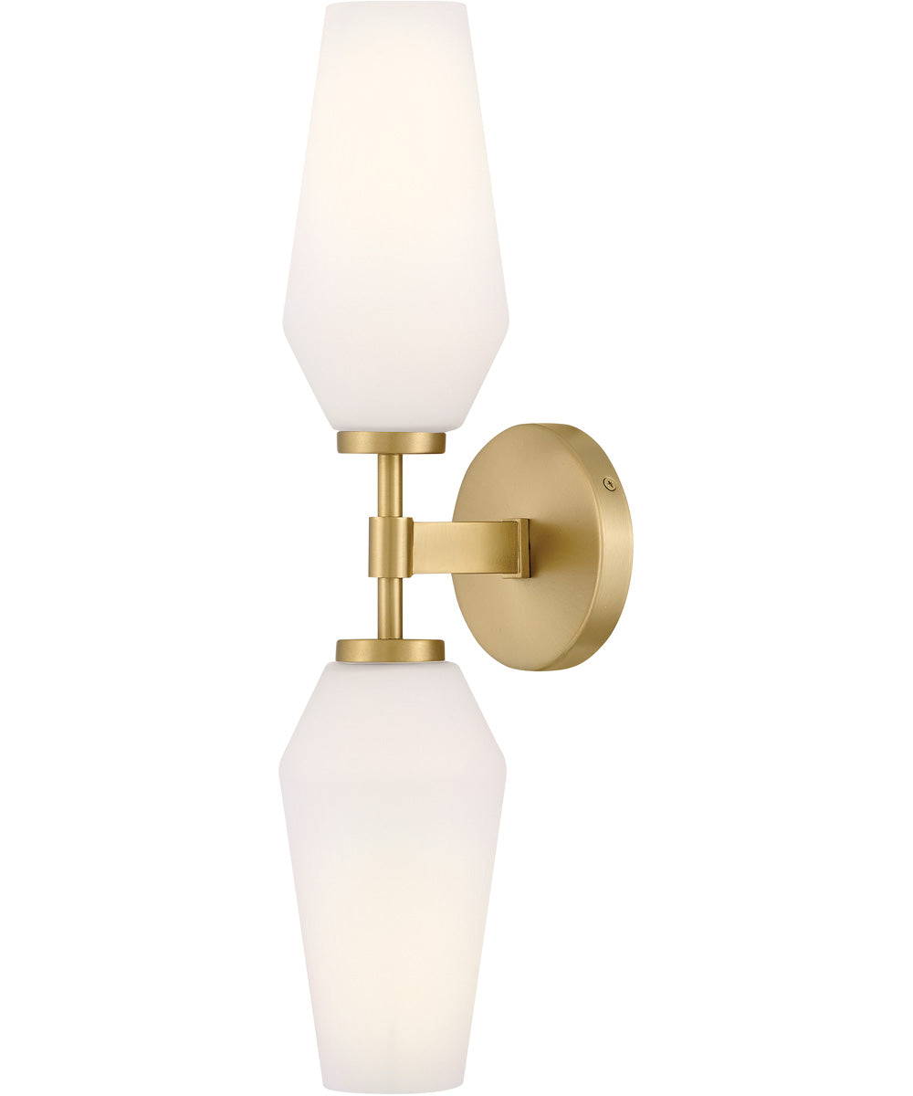Gio 2-Light Large Two Light Sconce in Lacquered Brass