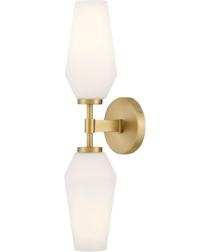 Gio 2-Light Large Two Light Sconce in Lacquered Brass