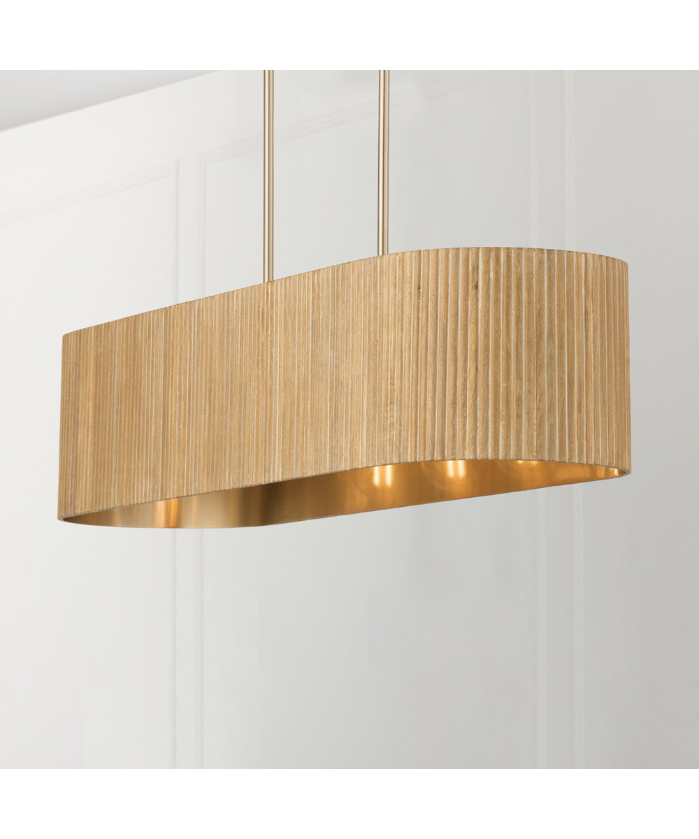 Donovan 5-Light Island White Wash and Matte Brass