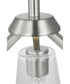Vertex 3-Light Clear Glass Convertible Chandelier Brushed Nickel