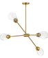 Livie 4-Light Medium Convertible Mobile Single Tier in Lacquered Brass