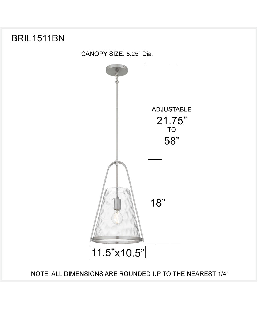 Briley 1-light Mini Pendant Brushed Nickel