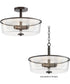 Fuller 3-Light Semi Flush/Pendant Convertible Black