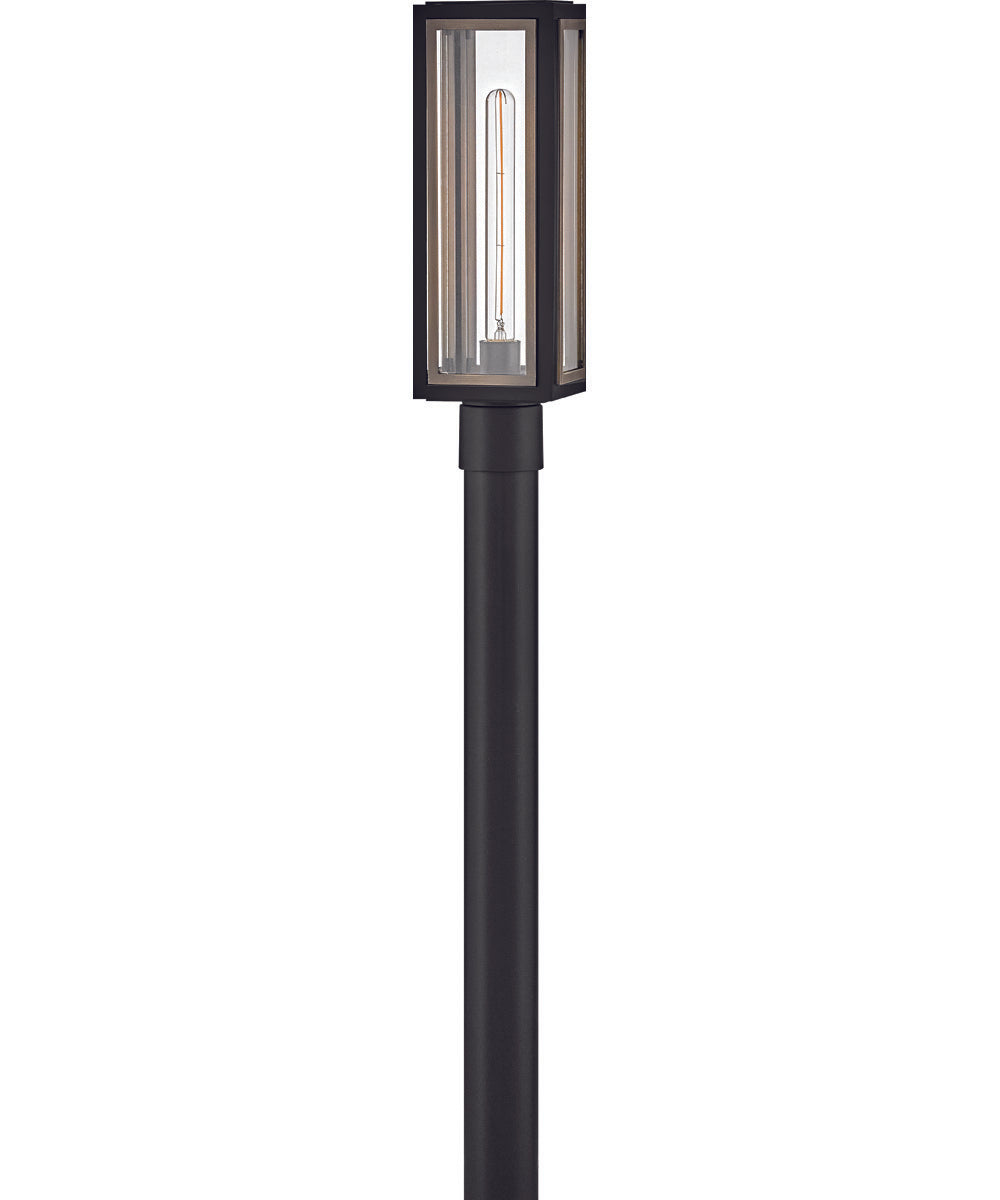 Shaw 1-Light Medium Post Mount Lantern in Black