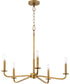 Rutherford 5-light Chandelier Brushed Brass