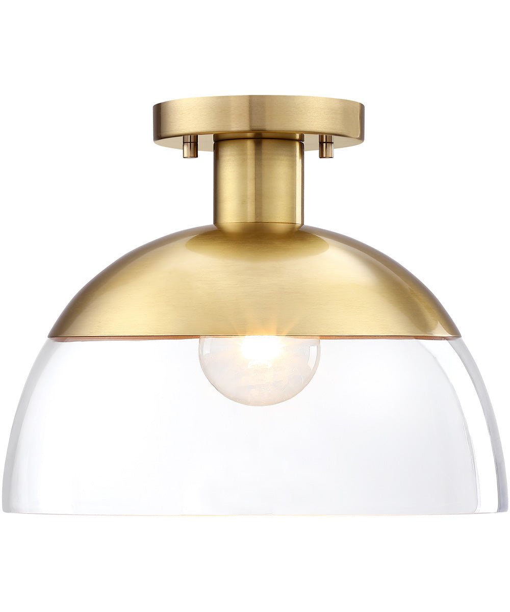 Rey 1 Light Semi Flush Mount Brushed Gold