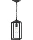 Cantley Outdoor Pendant with Clear Glass Panels Matte Black