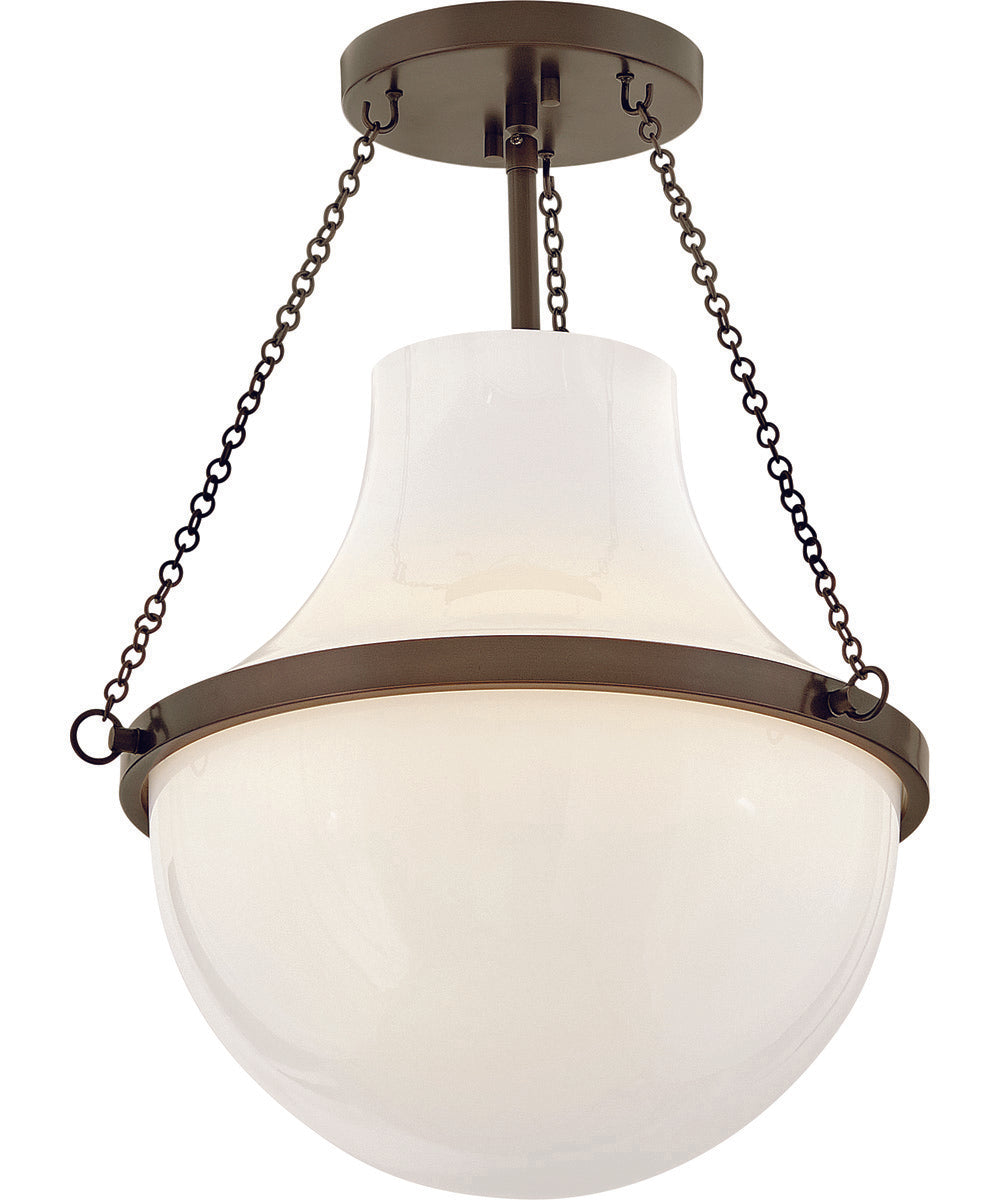 Collins 1-Light Medium Semi-Flush Mount in Heritage Bronze