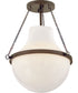 Collins 1-Light Medium Semi-Flush Mount in Heritage Bronze
