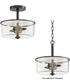 Fuller 2-Light Semi Flush/Pendant Convertible Black