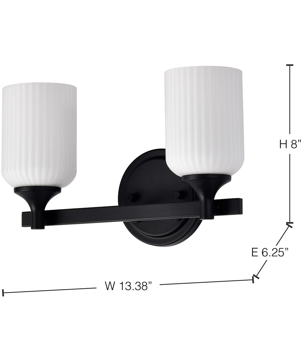 Solara 2-Light Vanity & Wall Matte Black