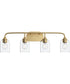 Ilia 4-Light Bath Vanity with Clear Glass Shade Brushed Gold