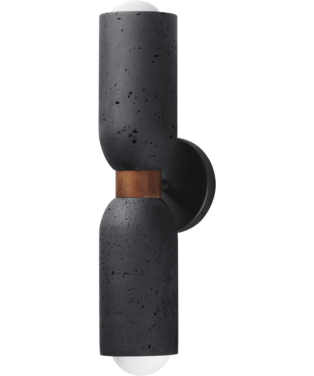 Pompeii 2-Light Wall Sconce Lava / Black