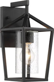 12"H Hopewell 1-Light Outdoor Matte Black
