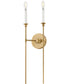 Hux 2-Light Medium Two Light Sconce in Lacquered Brass