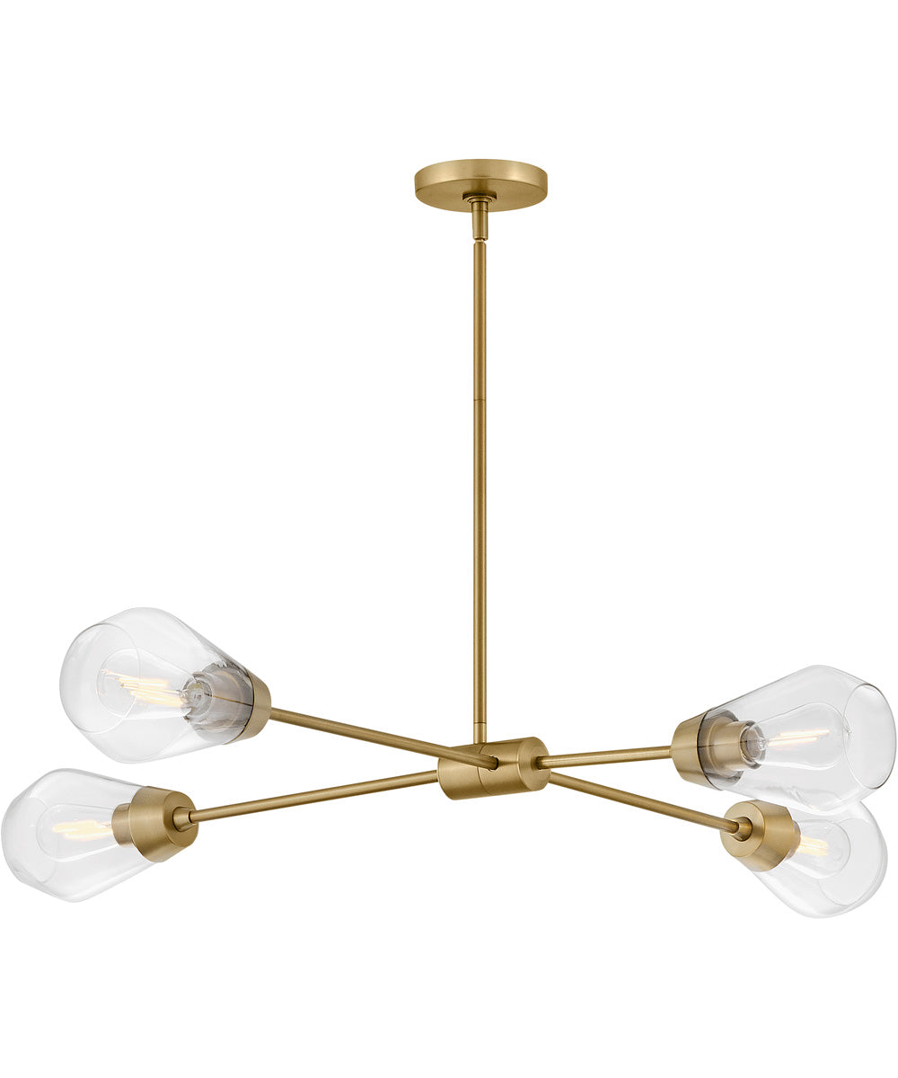 Livie 4-Light Medium Convertible Mobile Single Tier in Lacquered Brass