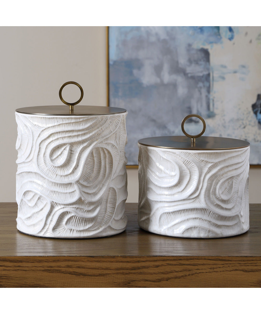Ivory Tide Canisters, Set of 2