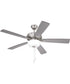 EOS 2 Light Frosted White Bowl 52" Ceiling Fan 2-Light Fan Brushed Polished Nickel