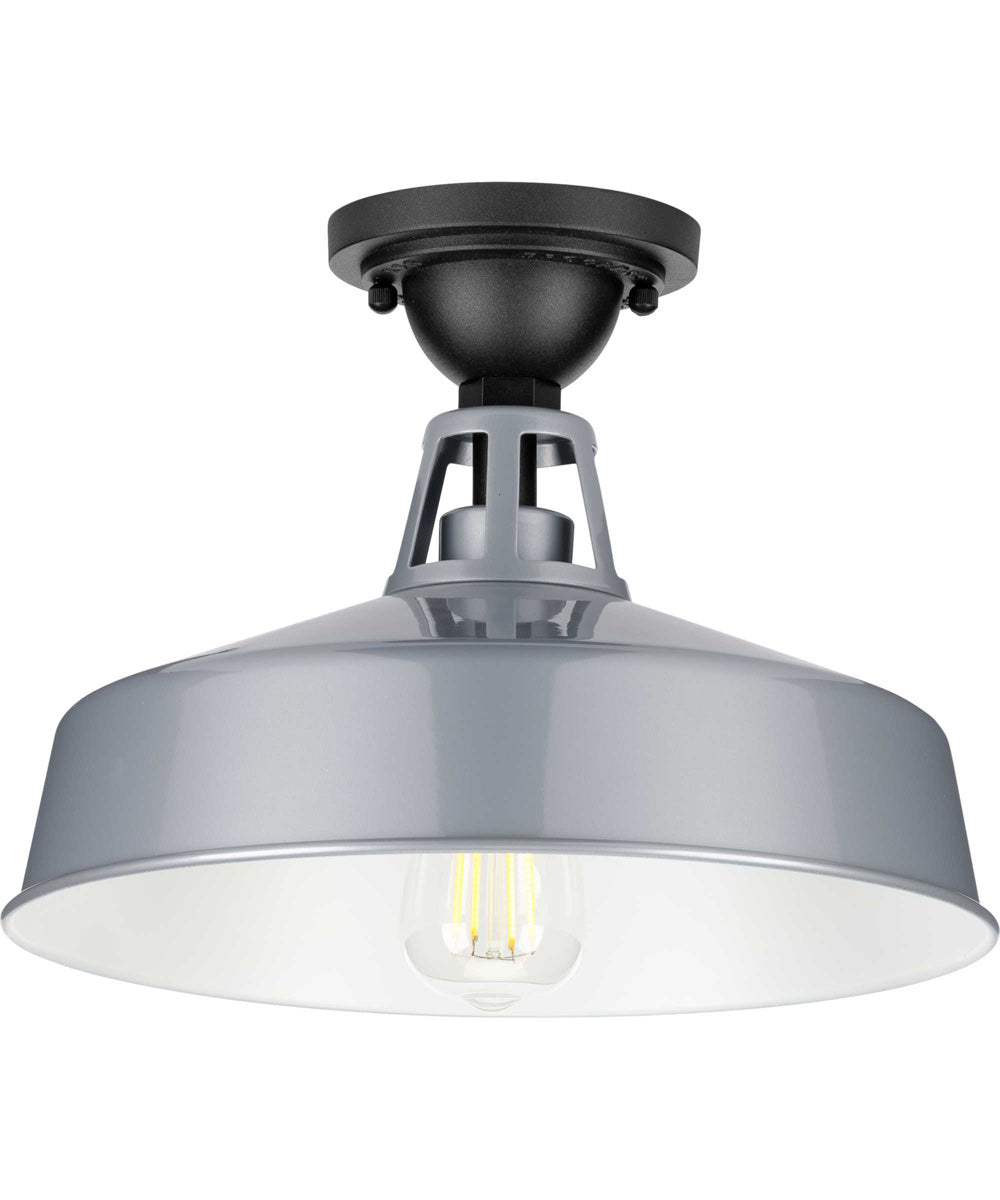 Cedar Springs 1-Light Farmhouse Semi-Flush Mount Metallic Gray