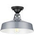 Cedar Springs 1-Light Farmhouse Semi-Flush Mount Metallic Gray