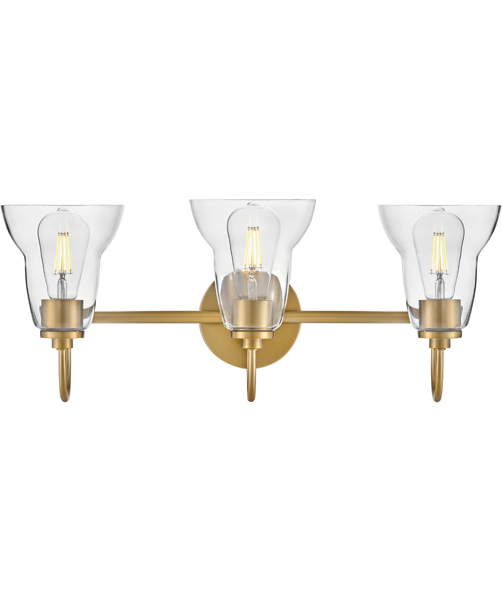 Vera 3-Light Medium Three Light Vanity in Lacquered Brass