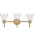 Vera 3-Light Medium Three Light Vanity in Lacquered Brass