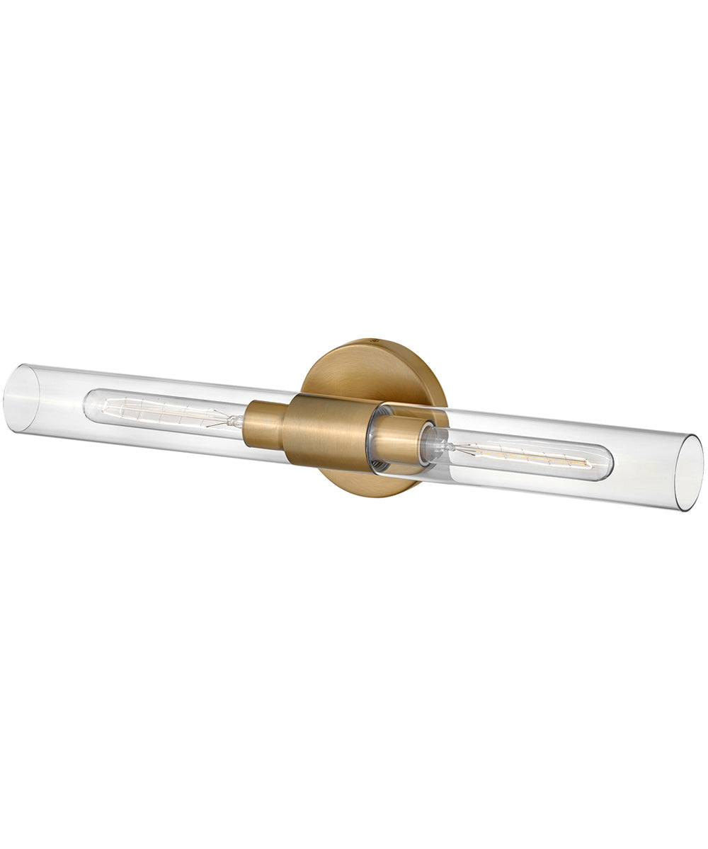 Shea 2-Light Large Two Light Vanity in Lacquered Brass