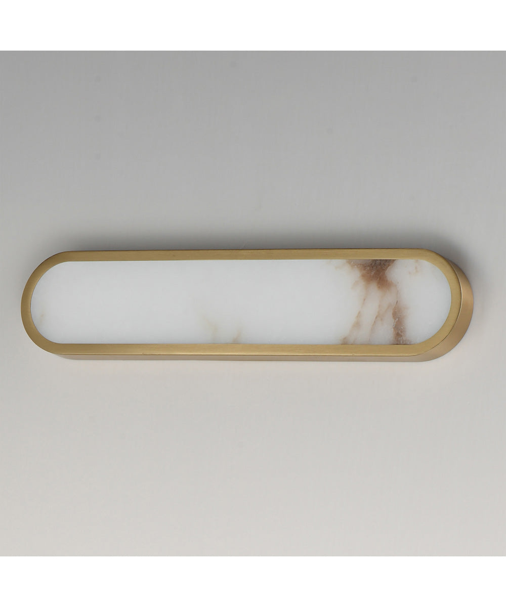 Plinth 24 inch LED  Alabaster Wall Sconce Natural Aged Brass