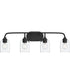 Ilia 4-Light Bath Vanity with Clear Glass Shade Matte Black