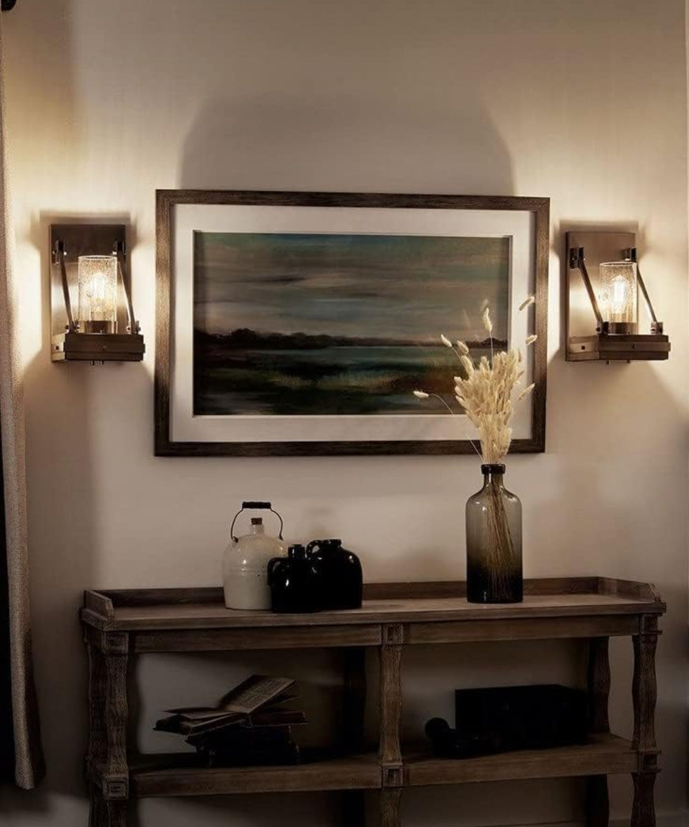 9"w Colerne 1-Light Kichler Wall Sconce Classic Pewter Finish with Clear Seeded Glass Shade