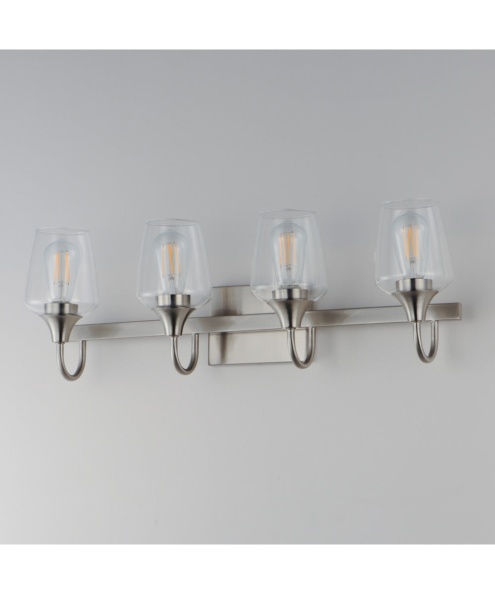 Goblet 4-Light Wall Sconce Satin Nickel