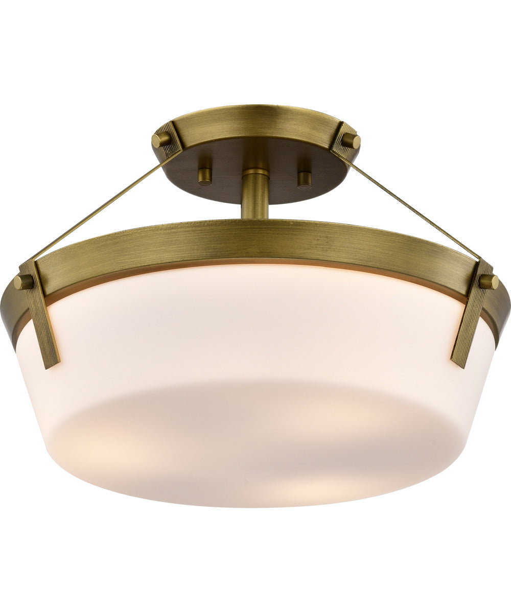 Rowen 3-Light Close-to-Ceiling Natural Brass