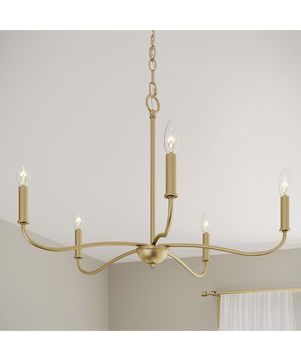Ilia 5-Light Chandelier Brushed Gold