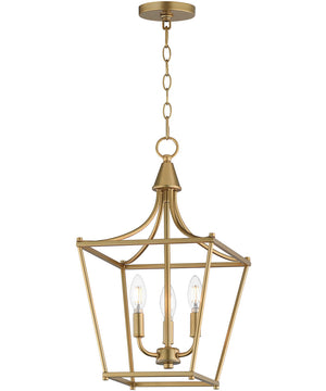 Clifton 3-Light Pendant Natural Aged Brass