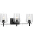 Calais 3-Light Clear Glass New Traditional Bath Vanity Light Matte Black