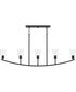 Jheni 5-Light Linear Chandelier with Clear Glass Shades Matte Black