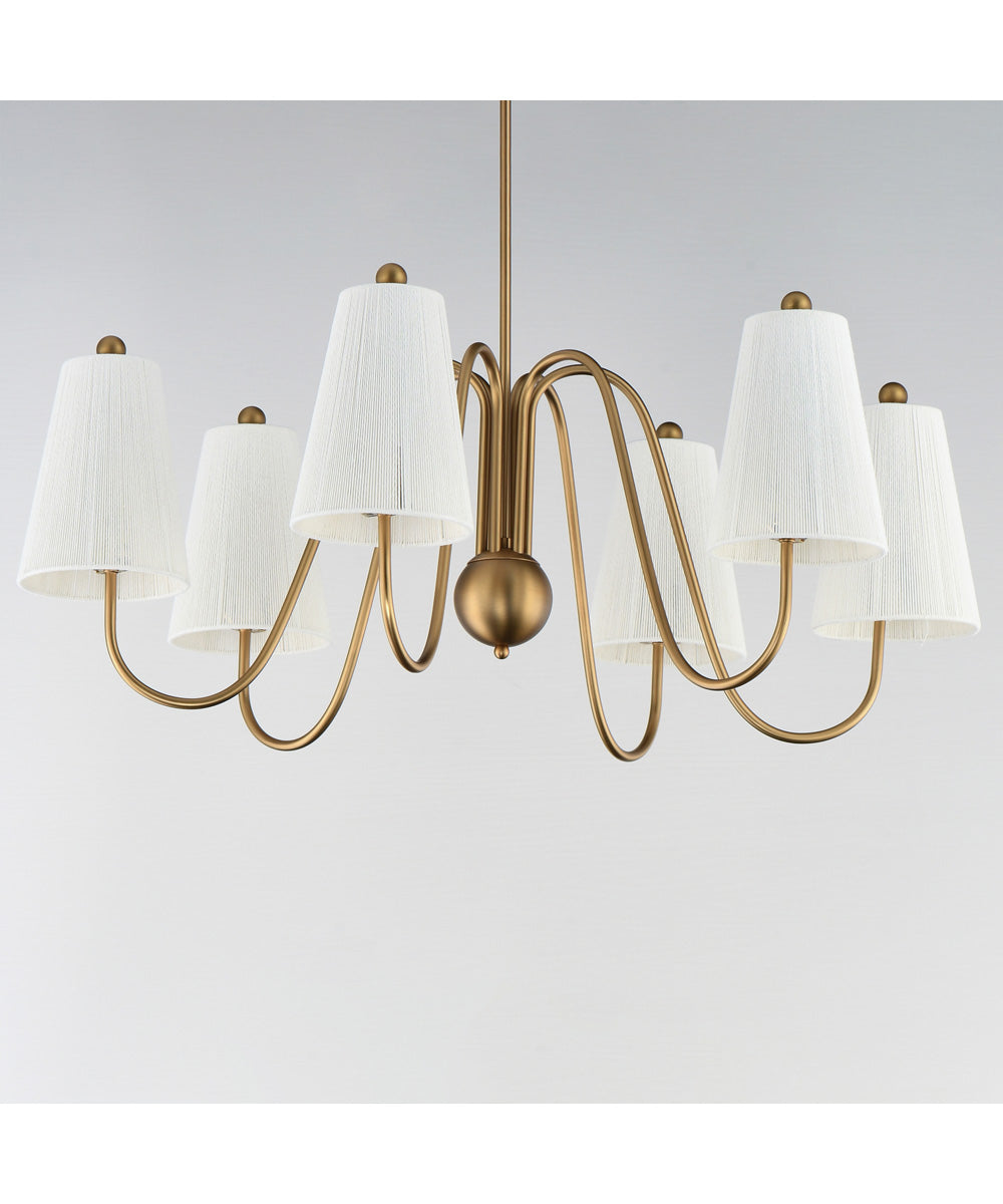 Valette 6-Light Chandelier Natural Aged Brass