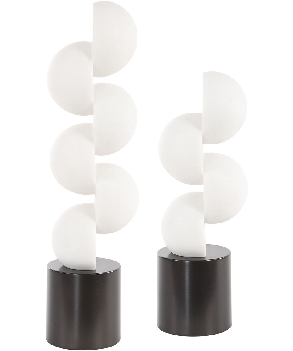 Symmetry White Sculptures Set of 2