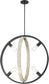 25"W Augusta 4-Light Pendant Black / Gray Wood