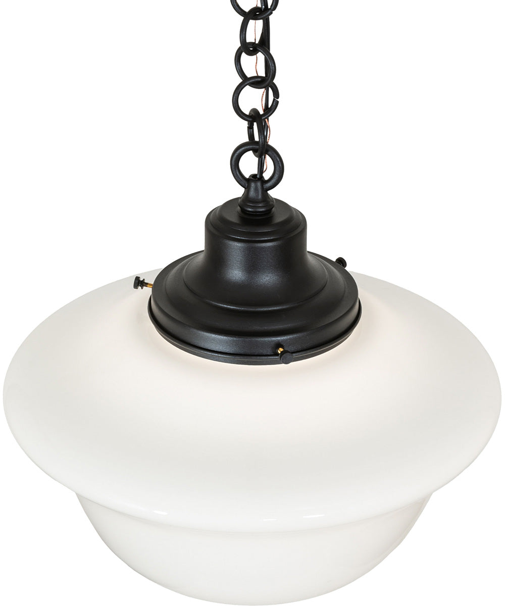 16" Wide Revival Schoolhouse W/Traditional Globe Pendant