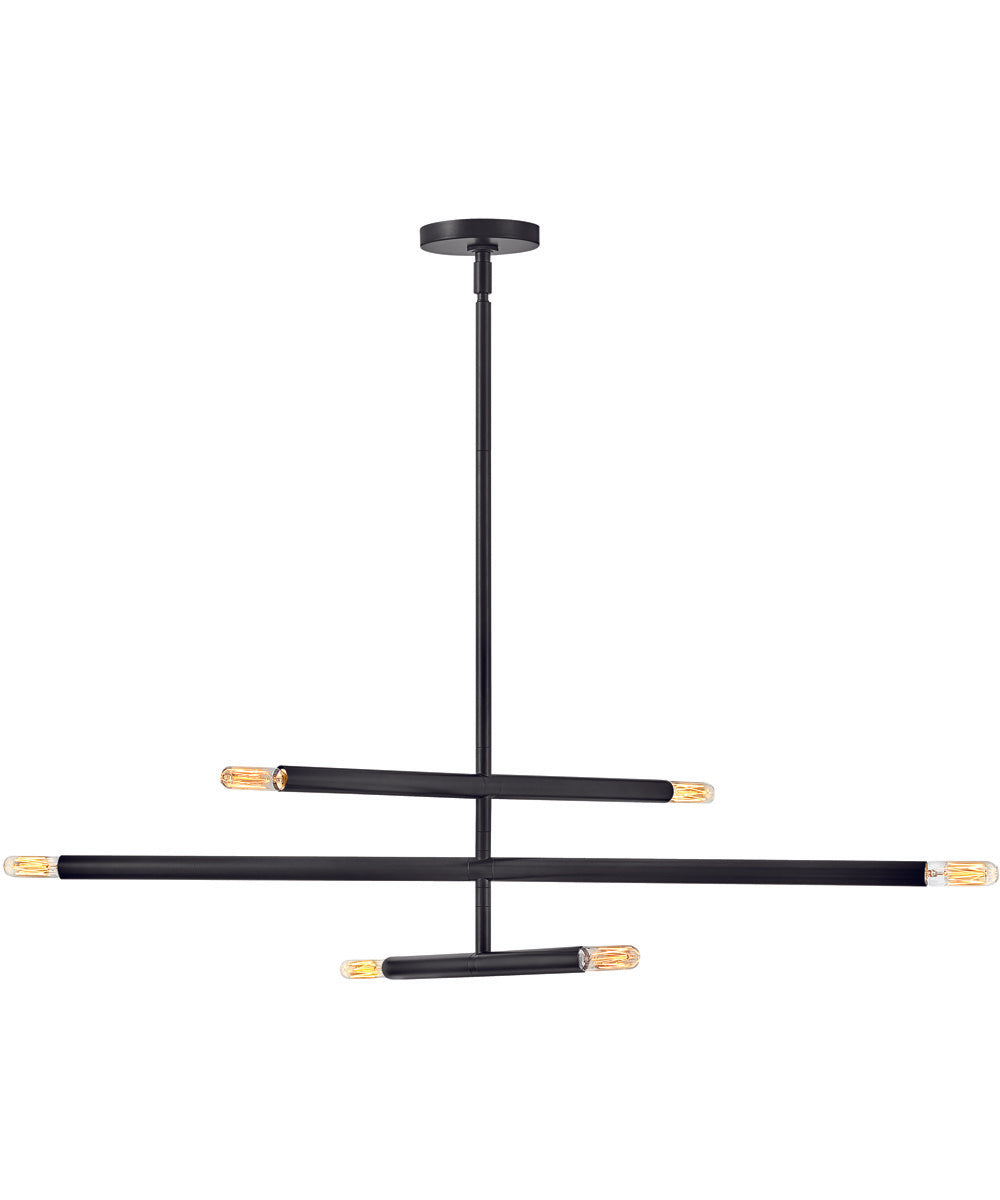 Millie 6-Light Medium Convertible Mobile Multi Tier Chandelier in Black