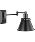 Hinton Black Swing Arm Wall Light Matte Black