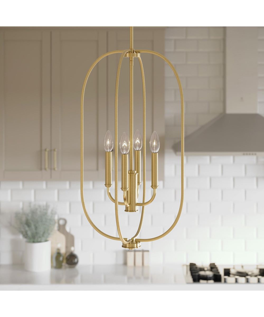 Reines 4-Light Foyer Pendant Brushed Gold