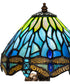 12" High Tiffany Hanginghead Dragonfly Cherub Accent Lamp