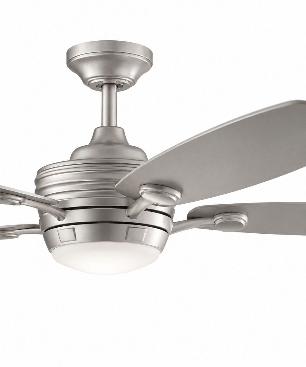 56" Tranquil 5-Blade Ceiling Fan Brushed Nickel Finish with Integrated LED Light and Remote