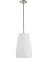 Clarion 1-Light Etched White Pendant P500430 Brushed Nickel