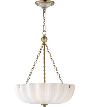 Bundt 15 inch Pendant / Semi-Flush Mount White/Natural Aged Brass