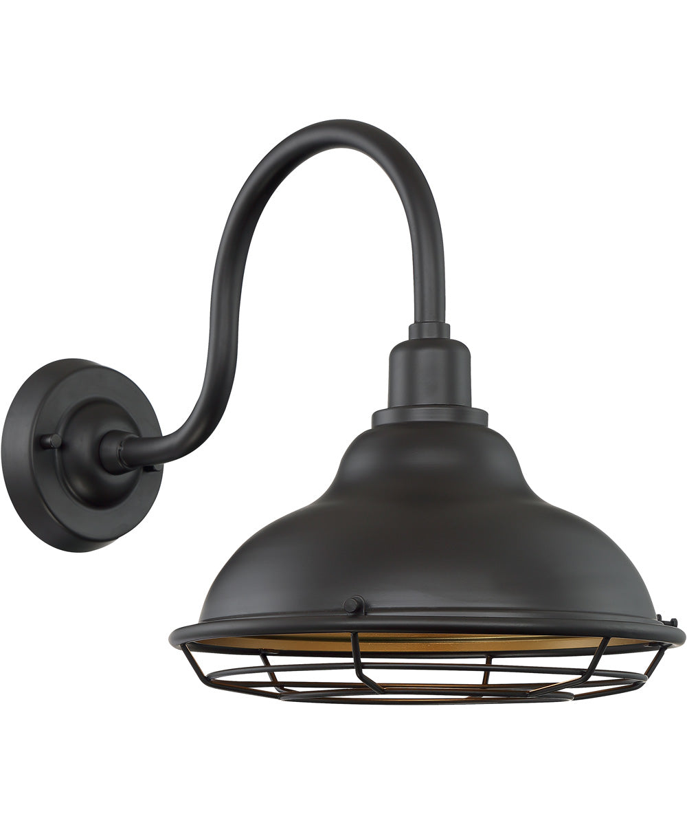 14"H Newbridge 1-Light Outdoor Dark Bronze / Gold