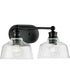 Singleton 2-Light 17" Farmhouse Vanity Light with Clear Glass Shades Matte Black